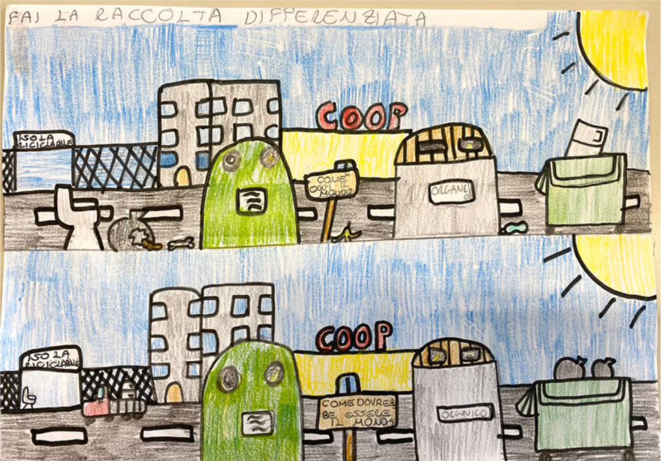 Disegno di un dei bambini per il progetto cartastorie Disegno di un dei bambini per il progetto cartastorie