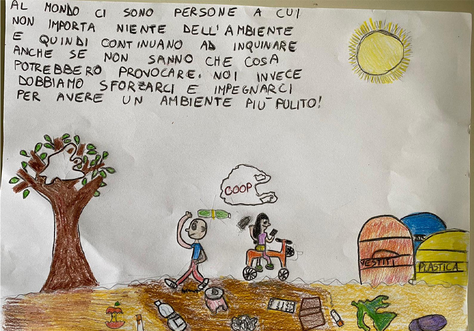 Disegno di un dei bambini per il progetto cartastorie Disegno di un dei bambini per il progetto cartastorie