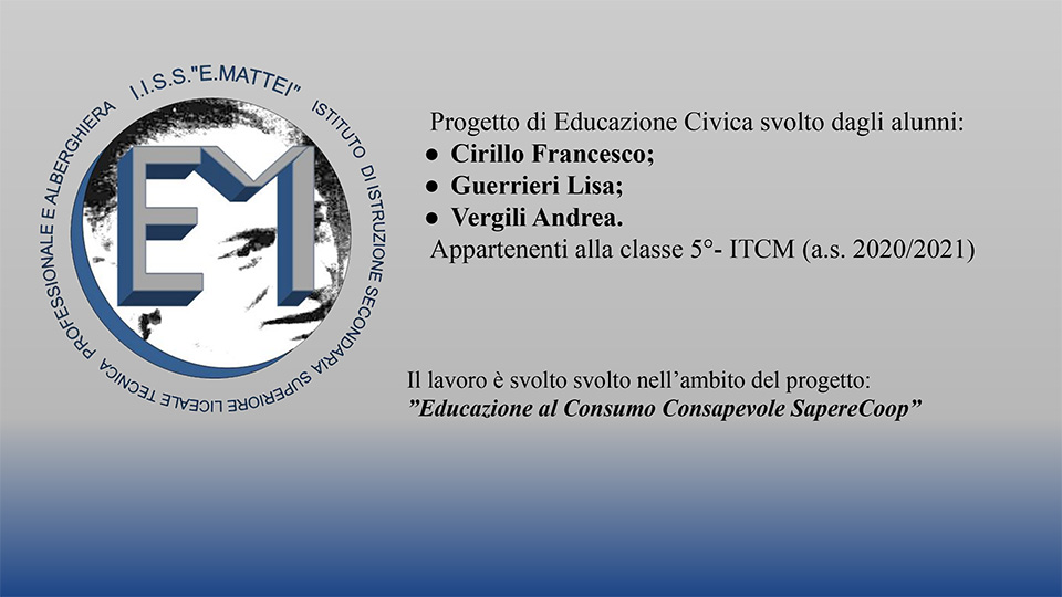 Copertina progetto educazione civica Istituto Mattei di Rosignano Solvay