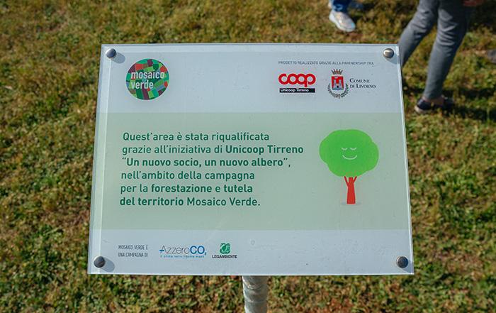 Pannello nel parco di Unicoop Tirreno e comune di Livorno