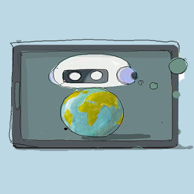 Disegno di schermo con Terra