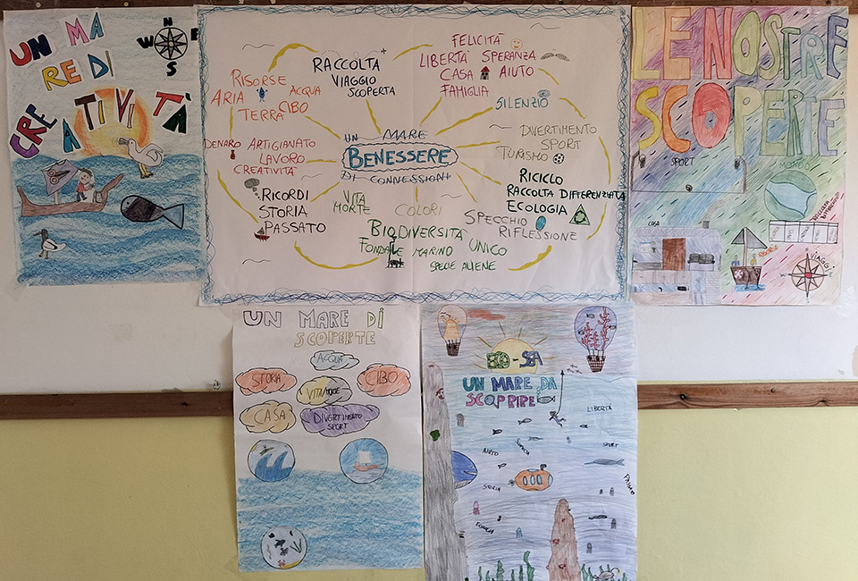 disegno creato da bambini per progetto un mare di connessioni