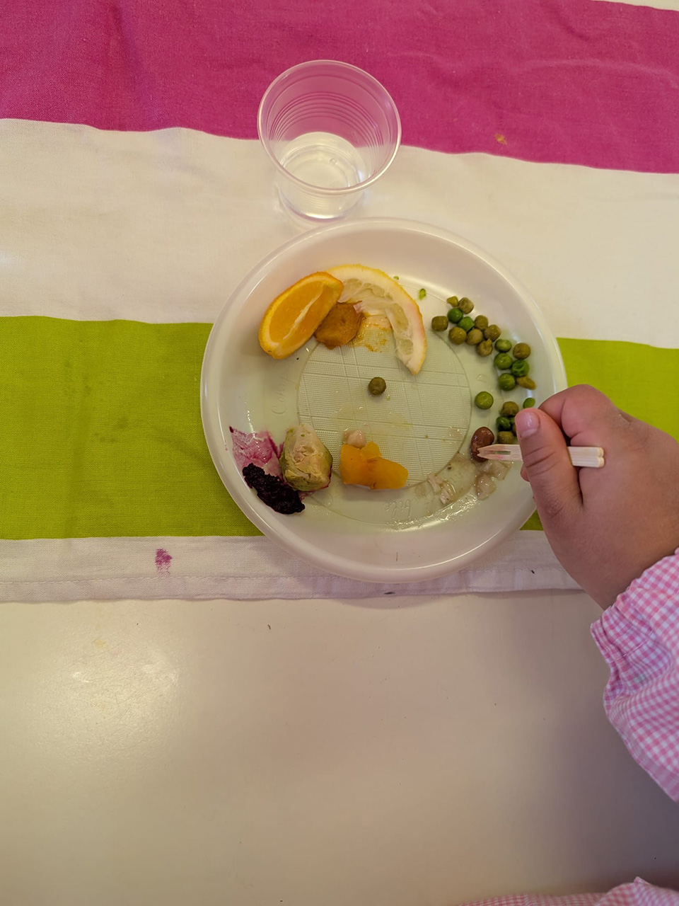 piatto di plastica con cibo