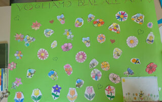 cartellone con api e fiori