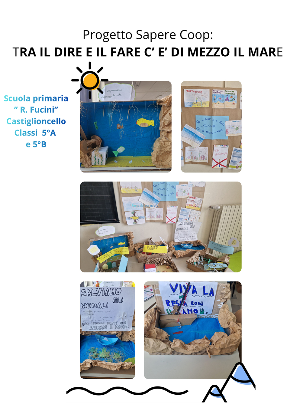 cartellone con disegni creati da bambini