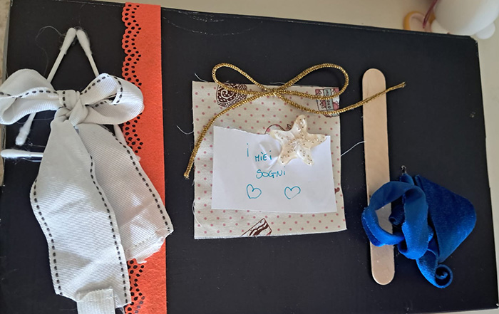 foto di scatola decorata e scritta i miei sogni