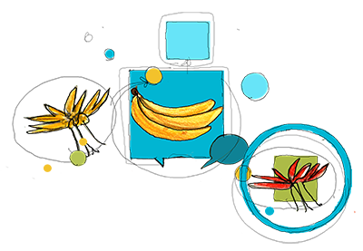 disegno di banana e fiori disegno di banana e fiori